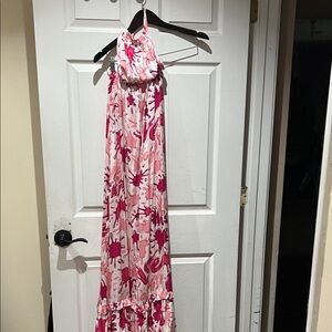 Moschino Pink and White Floral Maxi Dress